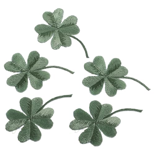 Garneck 5 Stück Kleeblatt Aufnäher Zum Aufbügeln – Gestickte Grüne Kleeblätter Patches Für Kleidung - Taschen Und Mehr – Glücksbringer Für St Patrick's Day Und Kreative DIY-Projekte von Garneck