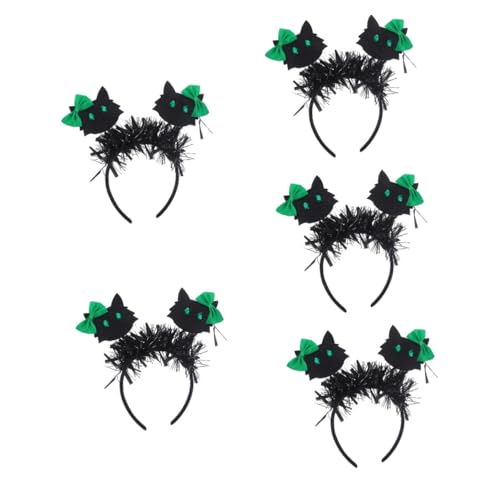 Garneck 5 Stück Schwarze Katze Schleife Stirnband Halloween Stil Stirnband Cosplay Kopfschmuck Requisite Halloween Stirnbänder Rollenspiel Zubehör Halloween Haarband Halloween von Garneck