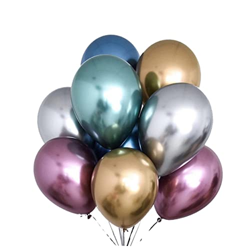 Garneck 50 Stück 10 Latexballons Elektrische Ballonpumpe Weiße, Sortierte Luftballons Ballongirlanden-set Ballon Steht Für Tisch Blau-weißer Ballon Blaugoldene Marmorballons Zahlenballon von Garneck