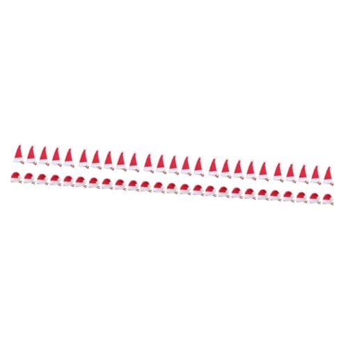 Garneck 50 Stück Haarkrokodilklemme Weihnachtshaarnadel Santa Stirnband Mini-Weihnachtsmütze Weihnachten weihnachtsmütze haarspange weihnachtshaarspangen Party-Haar-Accessoires rot von Garneck