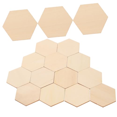 Garneck 50 Stück Hexagon-Holzscheiben Aus Unbehandeltem Holz – Ideal Für DIY-Bastelprojekte Kreative Ornamente Und Individuelle Geschenkanhänger Größe 50 Mm Unvollendete Holzstücke Zum von Garneck