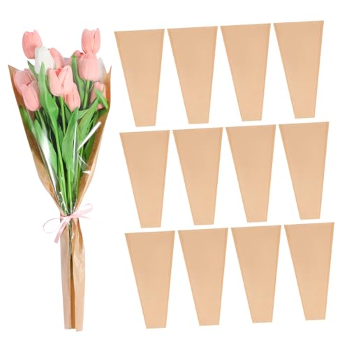 Garneck 50 Stück Kraftpapier Blumenstrauß Verpackungstüten – Robuste Blumen Tüten Für - Geburtstagsfeiern Und Erntedankfest – Ideal Zum Halten Und Präsentieren Von Blumensträußen von Garneck