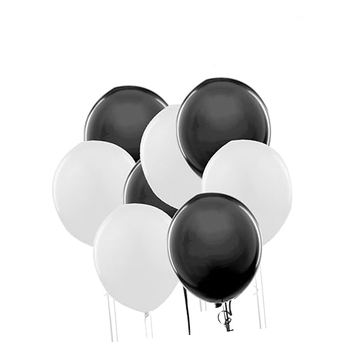 Garneck 50 Stück Partyballons elegant hochzeitslaken verkleidung decor suprise wedding Feier schwarze Heliumballons Fotoshooting Ballon perlmuttfarbene Luftballons Glanzballon Perlenballon von Garneck