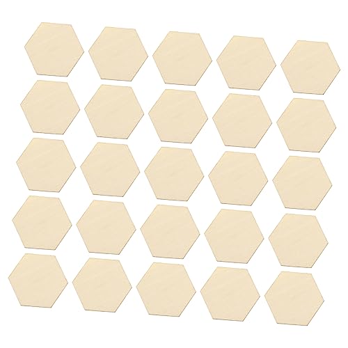 Garneck 50PCS Sechseckige Holzscheiben 60MM Unfertige Holz Hexagon Formen Für DIY Bastelprojekte - Geometrische Holzplatte Für Raumdekoration Und Kreative Kunstwerke von Garneck