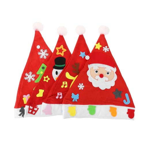 Garneck 5St Weihnachtsmütze selber machen weihnachtsmütze weihnachtsmützen handgefertigter Hut Accessoires Hut Weihnachts-Kit Weihnachtsmützen-Kit kreative DIY-Kits Stoff rot von Garneck