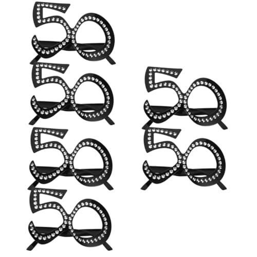 Garneck 6 Paare Party-requisiten Geburtstagsbrille Lustige Brille Dekorationen Zum 50. Geburtstag Sonnenbrille Zum 50. Geburtstag 50 Jahre Alte Brille Lustige Kostüm-sonnenbrille Plastik von Garneck