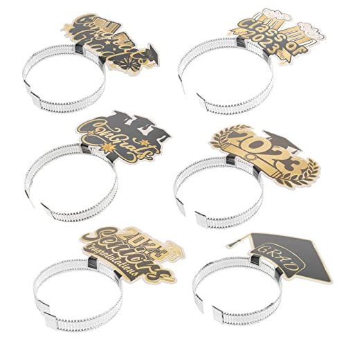 Garneck 6 Stück Abschluss Saison Stirnband Grad Elemente Stirnband Cosplay Kopfschmuck Abschluss Haarband Entzückendes Haarband Hübsches Stirnband Dekoratives Haarband Abschluss von Garneck