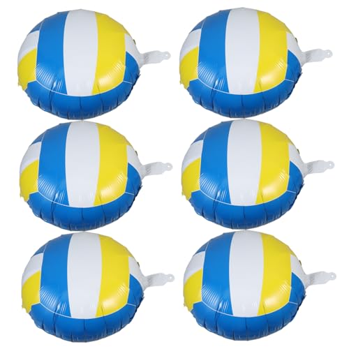 Garneck 6 Stück Volleyball Ballon Luftballons Geburtstagsfeier Dekoration Volleyball Mittelstücke Für Tisch Sport Party Ballon Sportball Ballon Volleyball Aluminiumfolie von Garneck