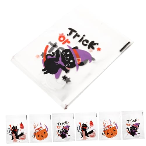 Garneck 600 STK Halloween Selbstklebende Tasche Zellophanbeutel Snack-Tasche Verpackungsbeutel Halloween-Cello-leckerli-Taschen Papiertüten Für Lebensmittel Partygeschenktüten Plastik von Garneck