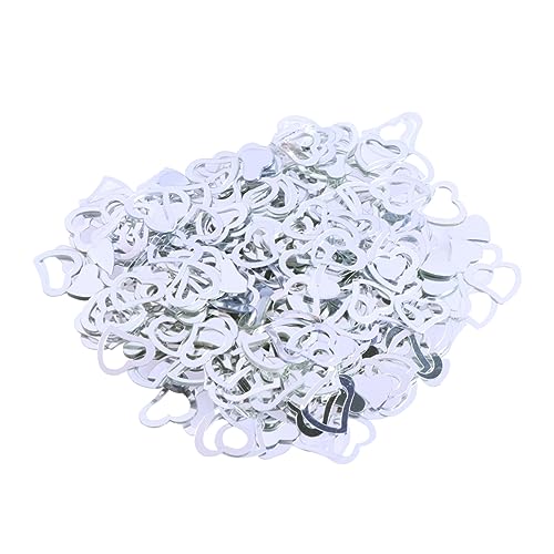 Garneck 600 Stk tischkonfetti dekor liebe Konfetti Tischdekoration Konfetti für die Hochzeit Tischakzente Dekor hochzeitsdeko hochzeits dekoration Herzkonfetti Konfetti streuen Silver von Garneck