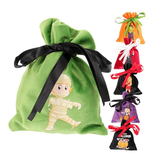 Garneck 6St Tasche mit Kordelzug halloween geschenktüten halloween tasche für süßigkeiten geschenktüten kinder Geschenkbeutel Kordelzug Halloween-Goodie-Bags Stoff Colorful von Garneck