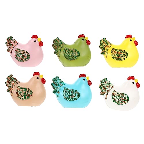 Garneck 6er Set Mini Hühner Figuren Zur Ostern Deko – Lustige Hennen Tortendeko Und Niedliche Ornamente Für Festliche Kuchen - Ostern - Weihnachten Und Geburtstagsfeiern von Garneck