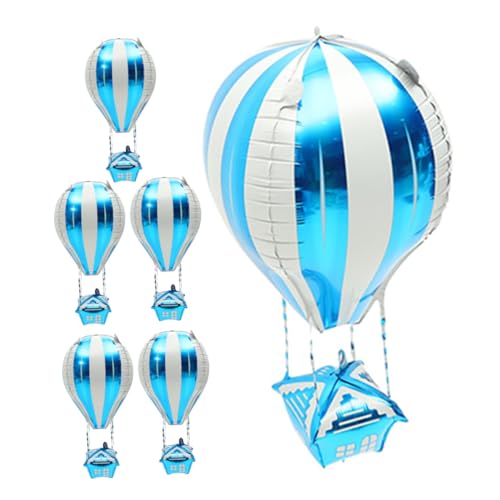 Garneck 6st Heißluftballon Dekoration Luftballons Für Kinderpartys Kommerzielles Tablett Hängender Rahmen Abzeichen Brosche Tragbares Tablett Tragbare Währung Sky-blue Aluminiumfolie von Garneck