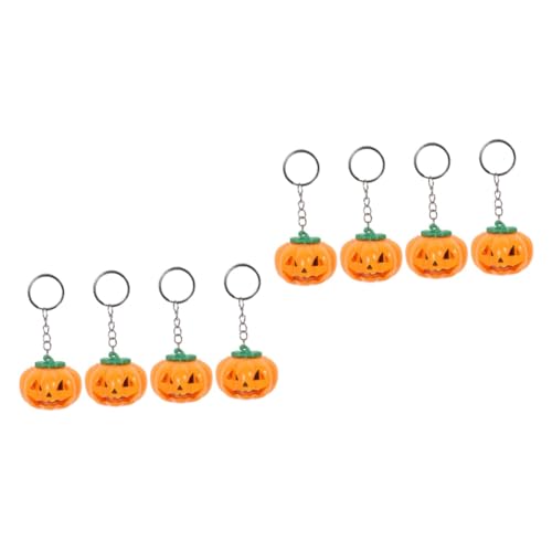 Garneck 8 Stk Kürbis-schlüssel-charme Taschenfüller Für Halloween Halloween-party-schlüsselanhänger Dekor Für Auto Halloween- Für Kinder Orange Knopfbatterie von Garneck