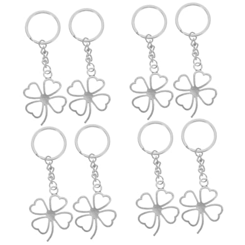 Garneck 8 Stk Schlüsselanhänger Mit Vierblättrigem Kleeblatt Schlüsselanhänger-anhänger Schicker Schlüsselanhänger St.patrick Tag Schlüsselanhänger Taschenornament Zinklegierung Silver von Garneck