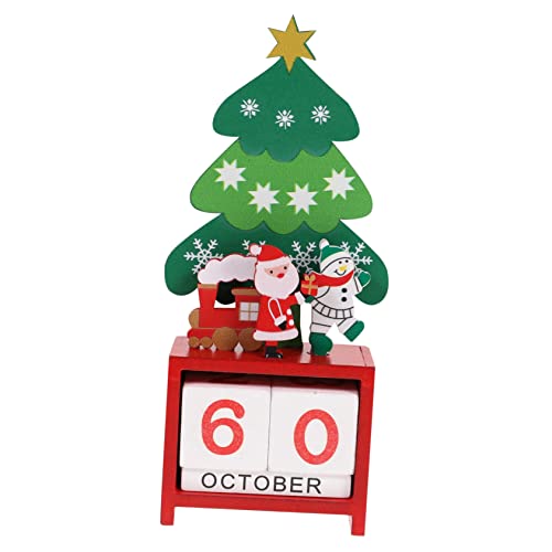 Garneck Adventskalender Christbaumschmuck Zahlen-datumsblöcke Ewiger Countdown-blockkalender Feiertags-tischkalender Weihnachtstischkalender Weihnachtsbaum Kalender Kinderkalender Hölzern von Garneck