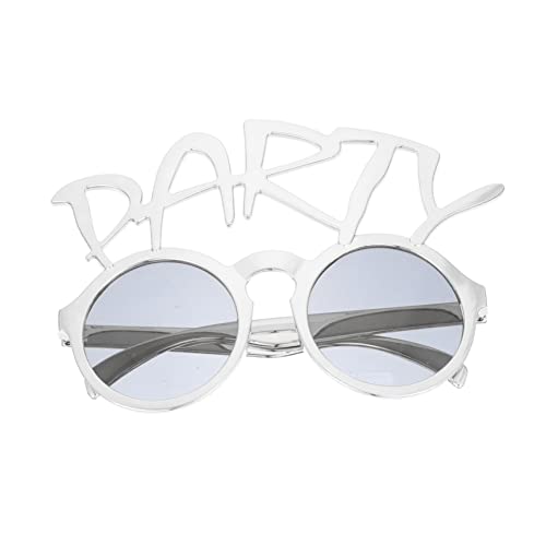 Garneck Alphabet-lustige Gläser lustige Brille Party glühen übergroße Sonnenbrille Sonnenbrille faschingsbrille karnevalsbrille Feuergläser Sonnenbrillen-Gastgeschenke STK Silver von Garneck