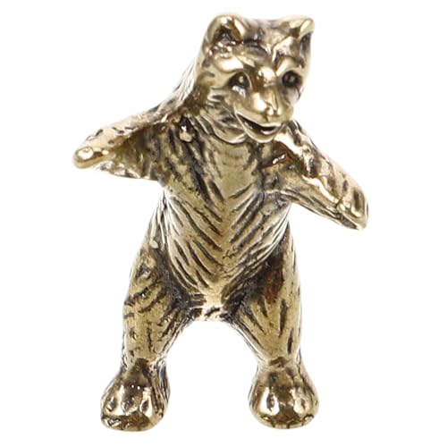 Garneck Antikes Bärenornament Aus Messing Bärenstatue Ornament Messingverzierung Kleine Desktop-Dekoration Tierstatuen Aus Messing Miniatur-bärenstatue Vintage Tierstatue Golden von Garneck