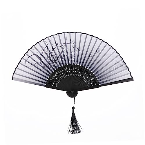 Garneck Chinesischer Handfächer Vintage Faltfächer Japanischer Faltfächer Handbetätigte Faltbare Ventilatoren Papierfächer Japanischer Handfächer Taschenfächer Hochzeitsfan Handheld Bambus von Garneck