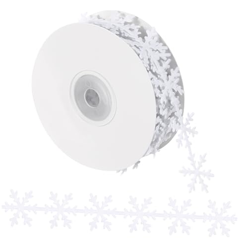 Garneck Dekoband Selbstklebend Mit Schneeflocken Für Weihnachten – Vintage Spitzenband in Weiß - Ideal Für DIY-Projekte Scrapbooking Und Festliche Dekorationen 10m Rolle von Garneck