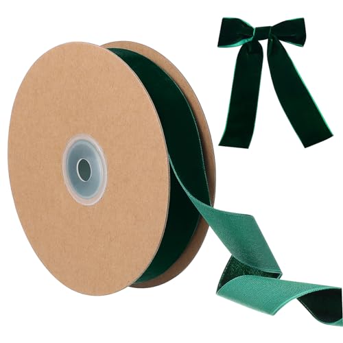 Garneck Dunkelgrünes Samtband 2-5 Cm Breit - 10m Selbstklebendes Schleifenband Für Dekoration Geschenkverpackung Hochzeitsgeschenke Und DIY Projekte Hochwertiges Zierband Für Kreative von Garneck