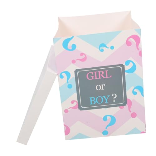 Garneck Große Gender Reveal Ballonbox Für Jungen Oder Mädchen – Perfekte Geschlechtsoffenbarung Box Für Babyparty Und Gender Reveal Party Spiele 39-9 x 30 x 30 Cm in Rosa Und Blau von Garneck