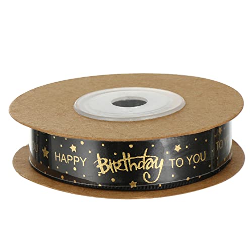 Garneck Happy Birthday Geschenkband 1-9 m – Schwarzes Satinband Mit „Happy Birthday-Aufdruck 1 5 Cm Breit Ideal Für 60 Geburtstag Dekoration Und Geschenkverpackung von Garneck