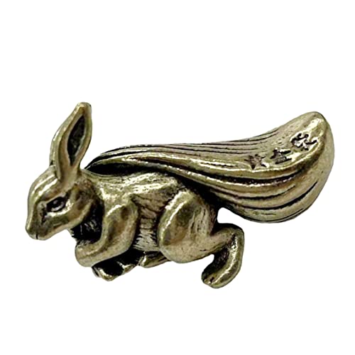 Garneck Hase Aus Messing Miniatur-hasenfigur Kuchendekoration Desktop- in Hasenform Tierfiguren Rentier-Figur Auto Tiere Miniatur-kaninchenstatue Häschen Kuchen Topper Feng Golden von Garneck