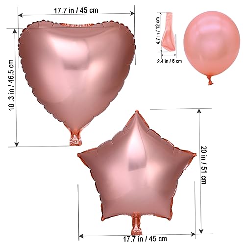 Garneck Hochzeitsballons Set Herz Und Stern Folienballons Roségold + Latexballons Romantische Deko Für Verlobung Und Jubiläum von Garneck