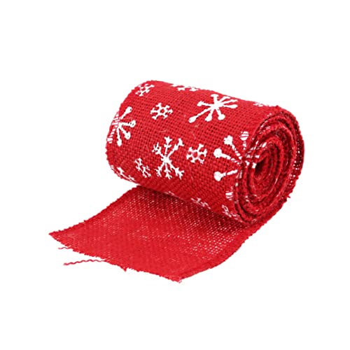 Garneck Juteband Rot Weihnachten 10cm x 3m - Vintage Schneeflocken Muster Für DIY Basteln - Handwerk Hochzeit Und Weihnachtsdekoration Perfektes Geschenkband Für Festliche Anlässe von Garneck