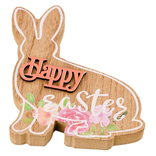 Garneck Ostern Tisch Holz Tisch Zeichen Rot Happy Bunny für Ostern Feier von Garneck