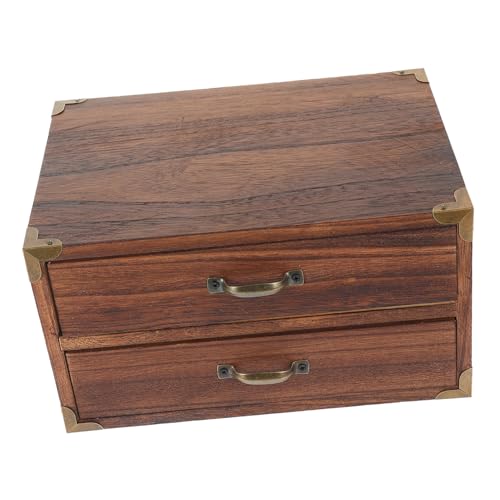 Garneck Kasten Schubladenschrank Desktop-schrank-organizer Dekorative Schachtel Schubladenbox Für Den Schreibtisch Schmuckschatulle Holz Multifunktion Büro Schmuckkästchen von Garneck