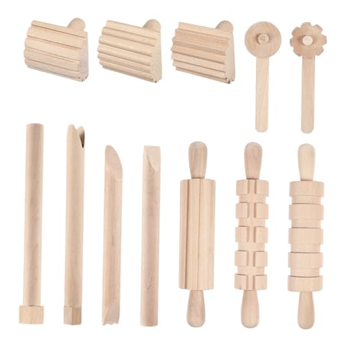 Garneck Knetwerkzeug Set Aus Holz – 12-teiliges Knete Zubehör Für - Ideales Modellierwerkzeug Für Kreatives Und Basteln Perfekt Für Den Vorschulbereich Und Klassenzimmer von Garneck