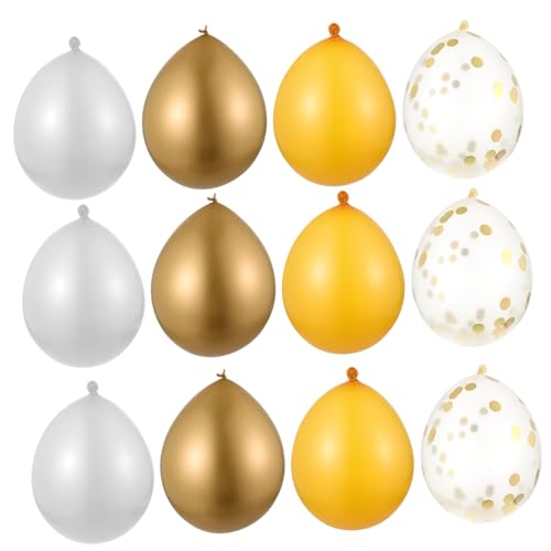 Garneck Konfetti Luftballons Set Transparente Latex Ballons Mit Glitzer Für Geburtstag Hochzeit Und Party Deko Chromgold Bunte Ballons Für Feierlichkeiten von Garneck