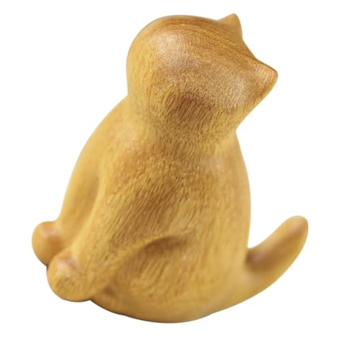 Garneck Holzskulptur Mann Und Katze Miniaturschmuck Holzornament Holzkatzenschmuck Katzenkunst von Garneck