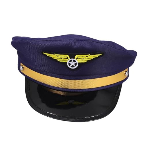 Garneck Pilotenhut Damenhüte Und Mützen Herrenhüte Airline Piloten Partyhut Halloween Pilotenkappe Kapitänshut Kapitänshut Für Frauen Flugzeugkostüm Cosplay Kostüm Pilotenkappe von Garneck