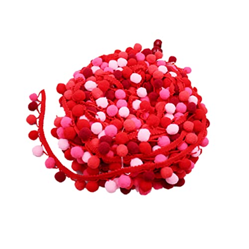 Garneck Pom Pom Bommelborte 4-5m in Rot – Ideal Für DIY-Projekte Scrapbooking Näharbeiten Und Kreative Dekorationen Für Schals Hüte Und Partys Perfekt Für Bastelarbeiten von Garneck