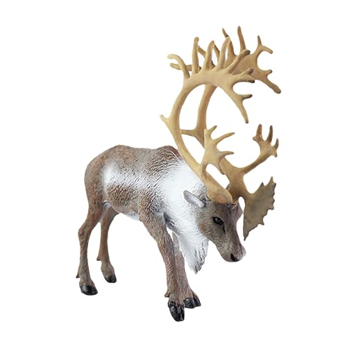 Garneck Rentier-Modell Rentierfiguren Zu Weihnachten Hirsch Figur Rentier-skulptur Urlaub Stehende Figuren Hirsch-skulptur Rentier-statuen Wilde Waldtiere PVC Kind Schreibtisch Geschenk von Garneck