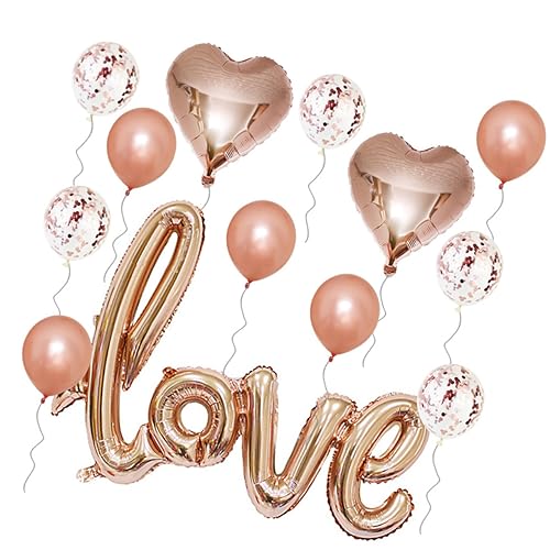 Garneck Romantisches Party Ballon Set Für Hochzeiten Und Valentinstag Perlmutt Latexballons Konfetti Ballons Herzballons Und von Garneck