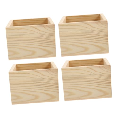 Garneck Rustikale Holzkisten 10x10 Cm - 4 Stück - Unbehandelt Ideal Für Bastelprojekte Heimdekoration Und Als Tischaufsatz Kleine Holzboxen Für Kreative Ideen von Garneck