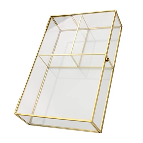 Garneck Schmuckschatulle Aus Glas Mit Goldenen Akzenten – Elegante Glasbox Für Schmuck - Ringe - Ohrringe Und Make up Organizer – Stilvolles Schmuckkästchen Von Sumtree von Garneck