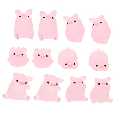 Garneck Schweinchen Harz Figuren Set DIY Bastel Zubehör Resin Charm Für Schmuck Handyhüllen Und Dekoration Kawaii Schweine Ornamente Für Kreative Projekte von Garneck