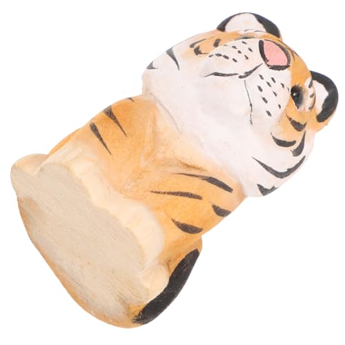 Garneck Tiger Figurine Dekorativer Tiger Holzfigur Für Wohnzimmer Schlafzimmer Oder Büro Handgefertigte Tierfigur Aus Niedliches Tiger Design Für Raumdekoration von Garneck