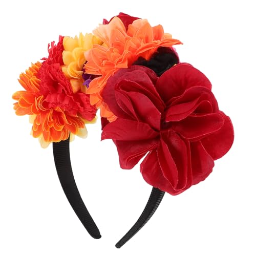 Garneck Urlaub Stirnband Halloween Blumenstirnband Stirnband-Haarspange Simulations-Haarschmuck Halloween Blumen Haarband Cosplay Haarband Haarschmuck-Requisite Stirnband Stoff von Garneck