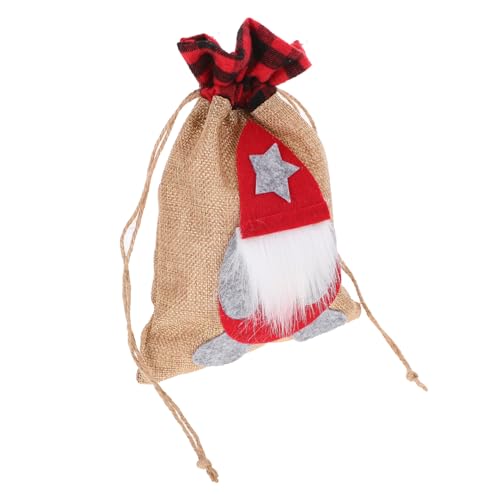 Garneck Weihnachtsgeschenktüte Tasche für Partygeschenke Süßigkeitentasche Weihnachtsversorgung geschenktüten weihnachts verpackungen Weihnachts-Goodie-Bag Weihnachtsbonbonhalter Stoff rot von Garneck