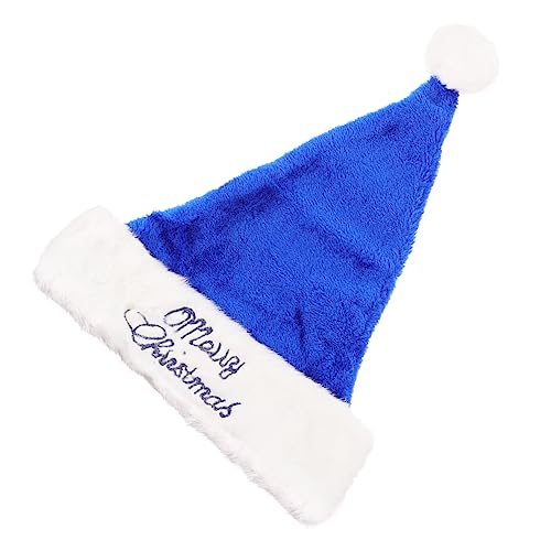 Garneck Weihnachtsmütze Weihnachtsmann-cosplay-hut Weihnachtsdekorationen Weihnachtsmannmütze Weihnachtsfeierhut Weihnachtskopfbedeckung Nikolausmütze Verstellbar Plüsch Blue von Garneck