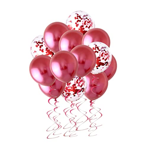 Garneck Weinrote Latexballons Mit Konfetti Hochwertige Dicke Ballons Für Hochzeiten Geburtstagsfeiern Und Partys Luftballon Set Zur Dekoration von Garneck