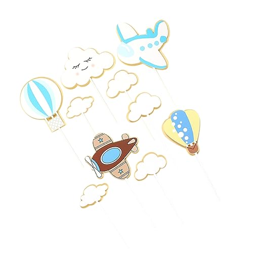 Garneck Wolken Flugzeug Cupcake Topper Für Babyparty - 20 Stück Dekoration Für Geburtstagsfeiern - Ideal Für Kuchen Und Muffins Kreative Party Supplies Für Kleine Flugzeugfans von Garneck