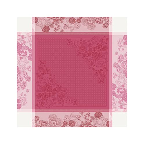 Garnier Thiebaut Rosa Damast Tischdecke 115 x 115 cm - Geblümt, Klassisches Design, Baumwolle, Quadratisch, Abgerundet, Klassisch, Blumenmuster, Maschinenwäsche, 1 stück von Garnier Thiebaut