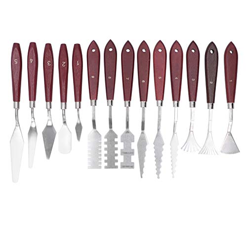 14Pcs Spachtel Edelstahl, Malspachtel für Acrylfarben, Malerei Spatel Palettenmesser, Malerei Mischschaber für Ölgemälde, Acrylmischen von Garosa